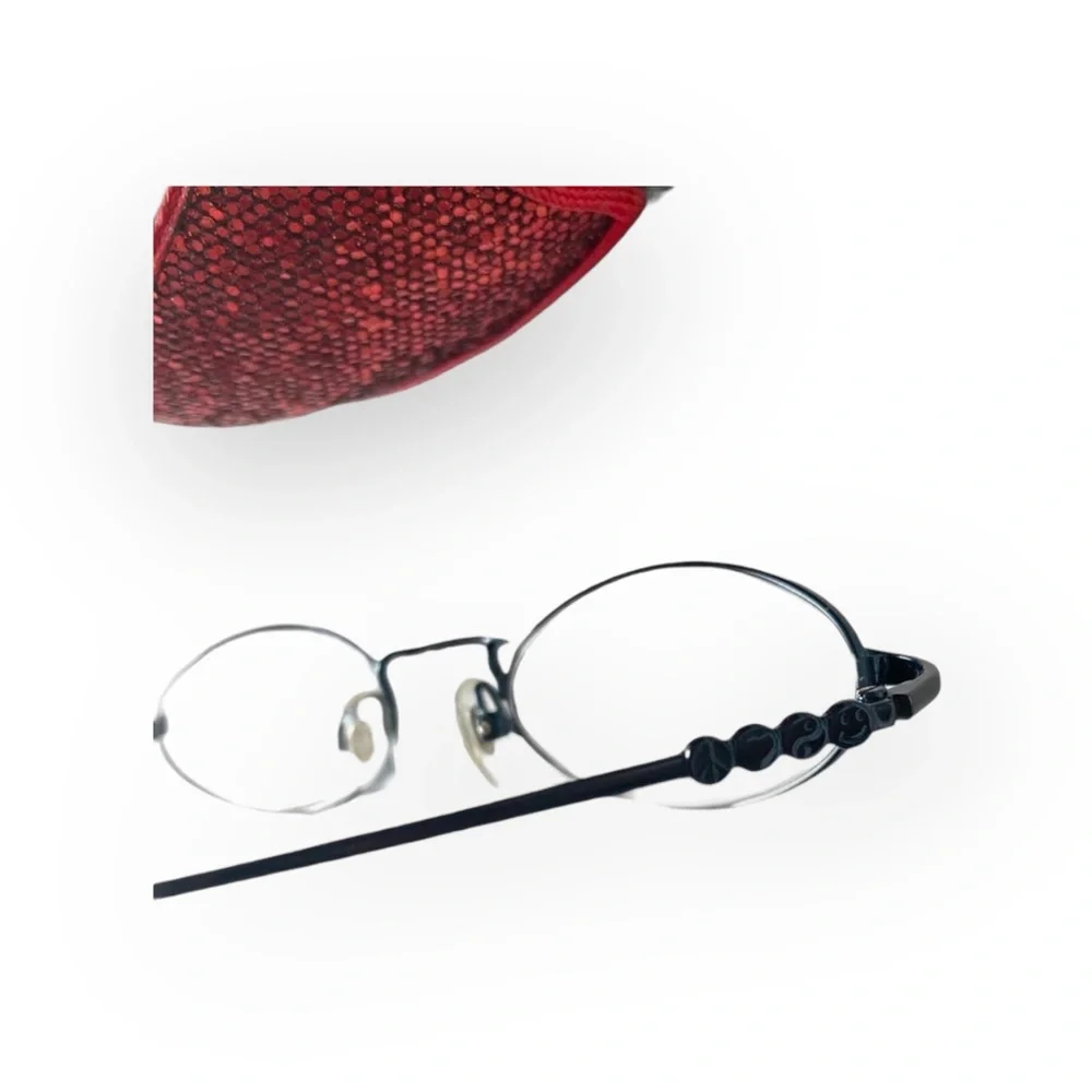 new Moschino ☻ Metal Emojis Eyeglass Frames ☻ Peace Love Yin Yang Smiley ☻︎ Navy
